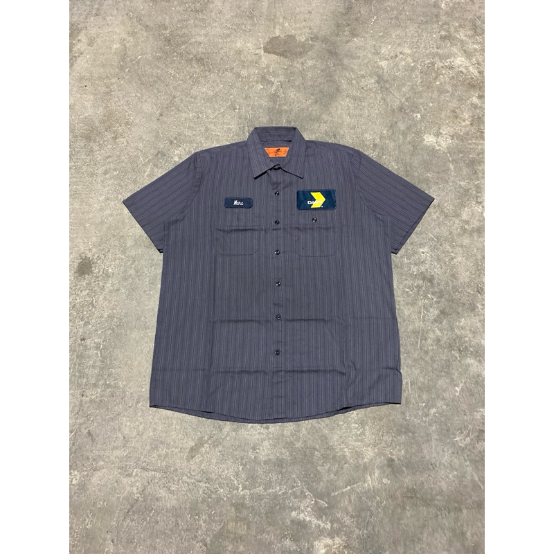 WORKSHIRT RED KAP DARK GREY STRIPE