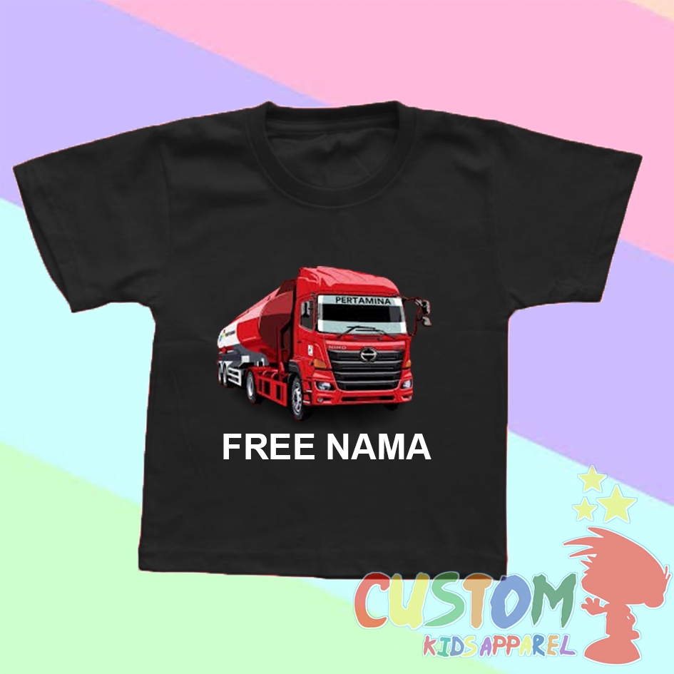 BAJU KAOS ANAK TRUK TANGKI PERTAMINA - GRATIS PAKE NAMA