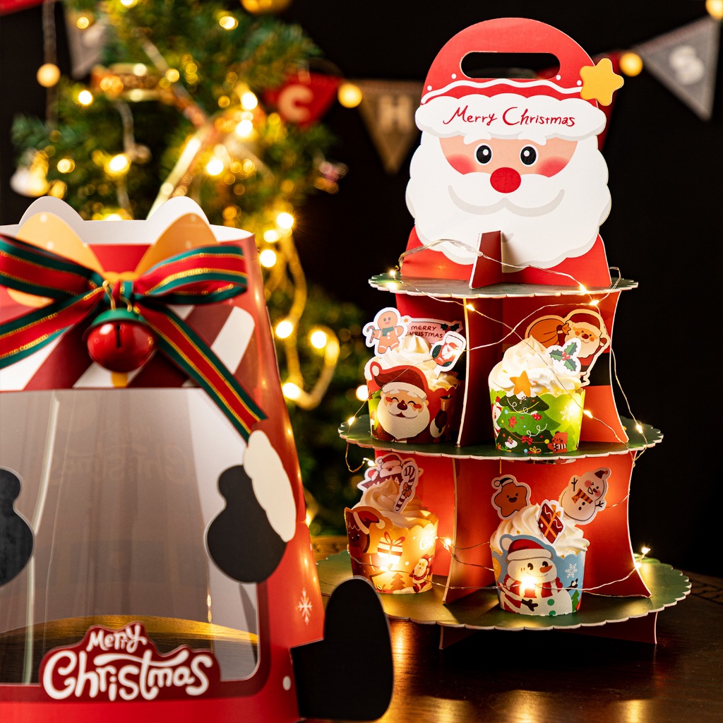 

(1SET) Christmas Cake Box / Kotak Kue Natal / Tier Cake Box / Christmas Cake Box 2024