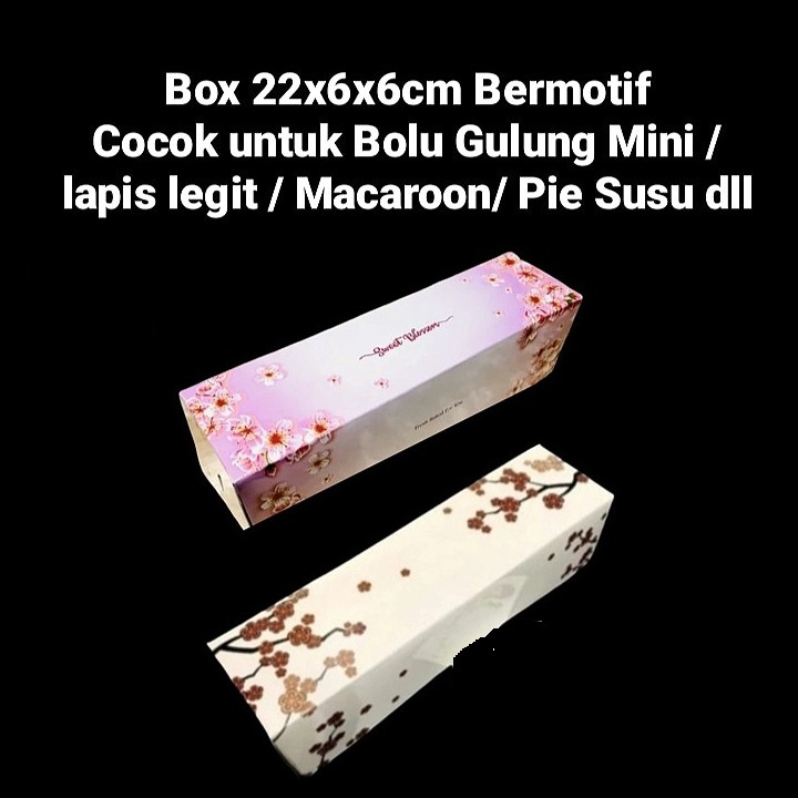 

( 3 pcs ) Kotak Box Macaron Hampers Dus 22x6x6 cm Packaging Oleh Oleh Donat Pie Susu