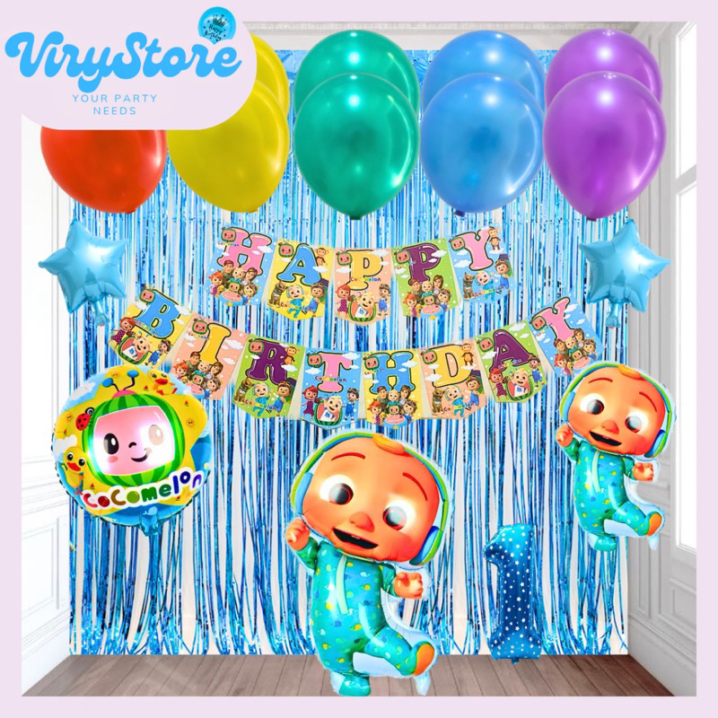 [Virystore] Paket Ulangtahun Cocomelon/ Paket Set Dekorasi Cocomelon/ Balon Tema Cocomelon