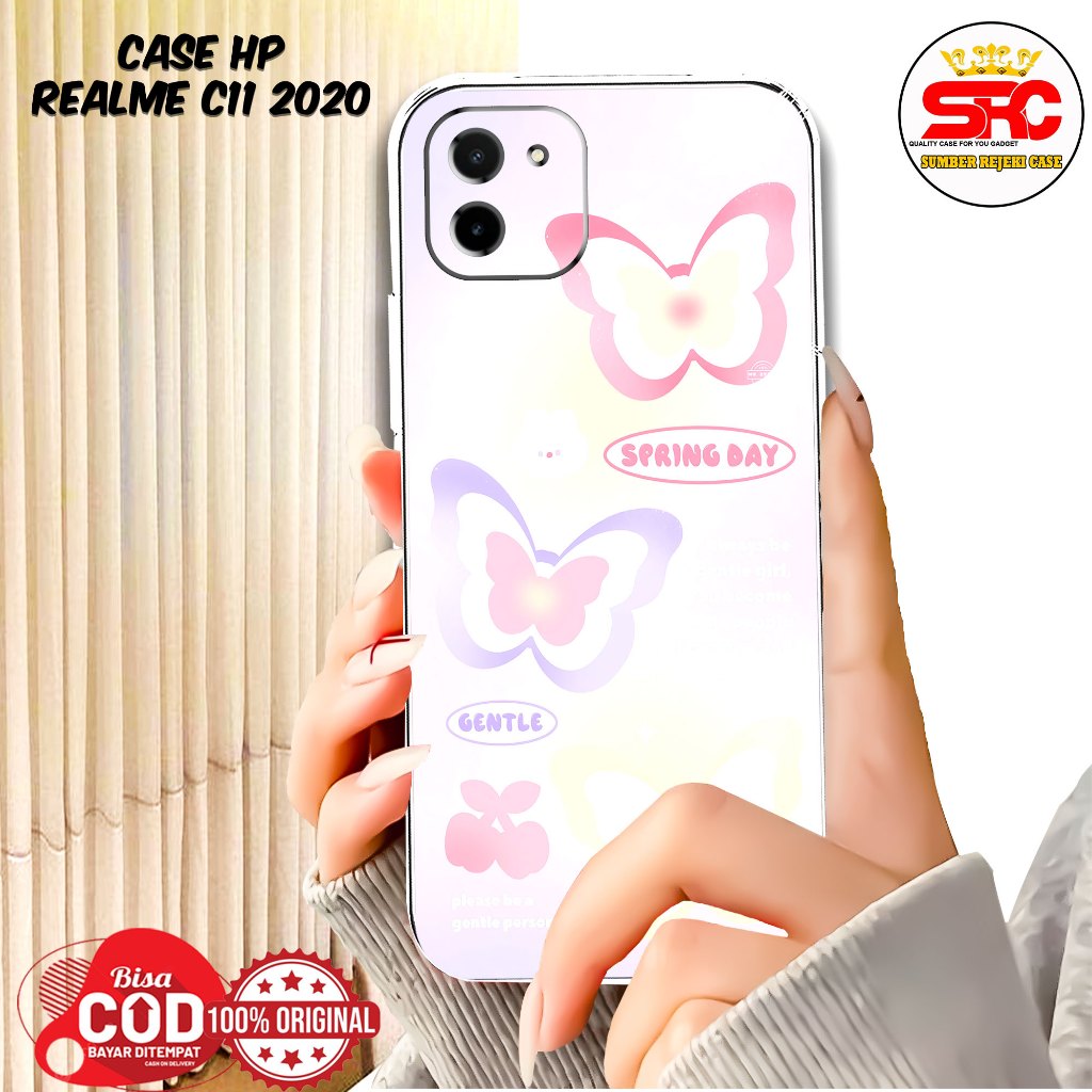 Case REALME C11 2020  MOTIF DARK BUTERFLY Casing REALME C11 TERBARU - Case Hp REALME C11 2020 - Case