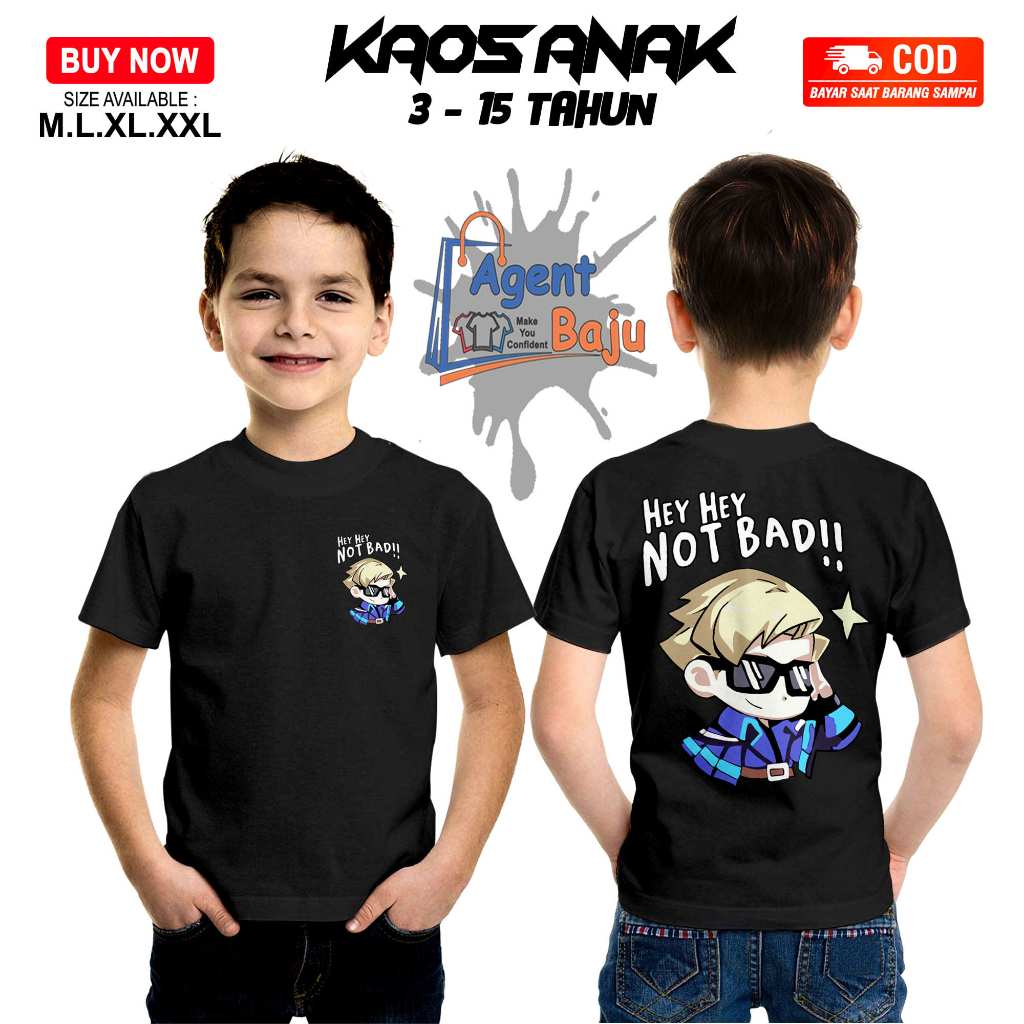 KAOS ANAK EMOTE MOBILE LEGENDS HEY HEY NOT BAD UNISEX DISTRO