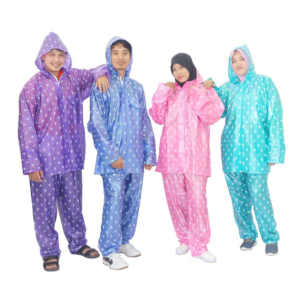 ELEPHANT jas hujan jaket celana pluto polkadot dewasa Jaket Celana PLUTO POLKADOT warna random