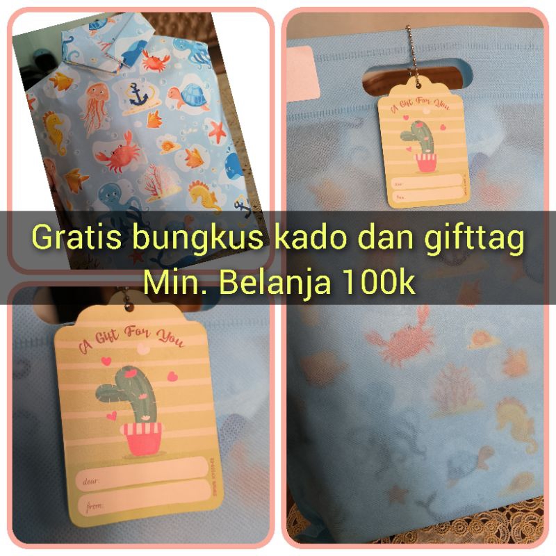 

free bungkus kado dan gift tag khusus min belanja 100rb