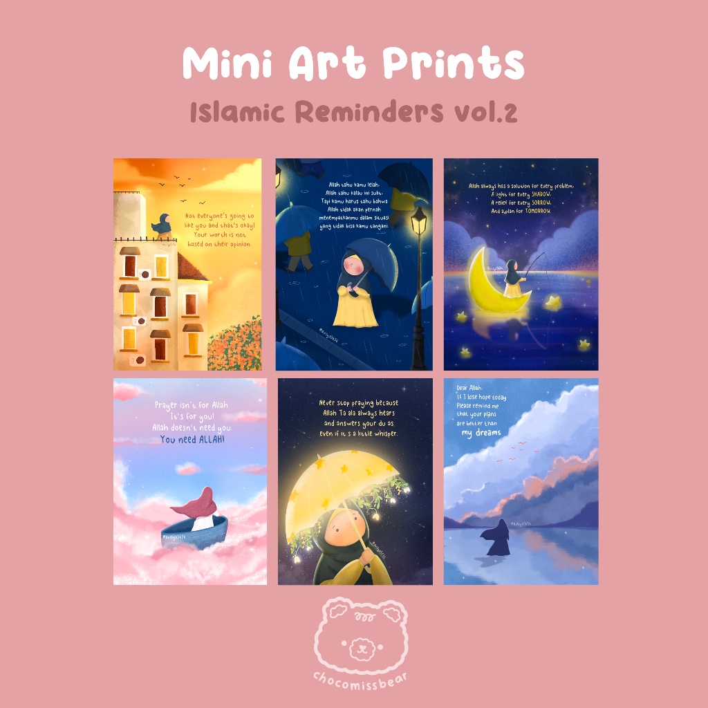

Mini art prints islamic reminder vol.2 (6 pcs)