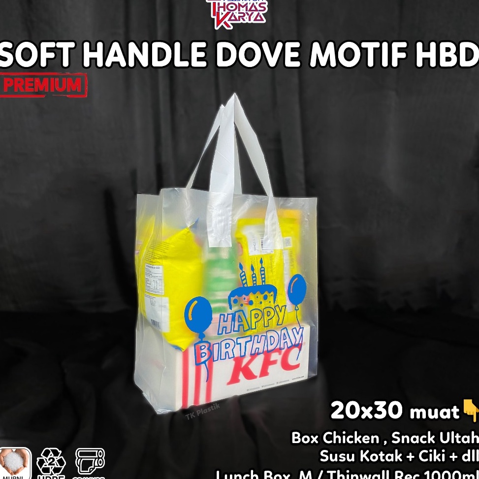 

Softhandle Bag 2x3 Motif HAPPY BIRTHDAY BIRU isi 5 Plastik Bingkisan Snack Ultah Tas Souvenir