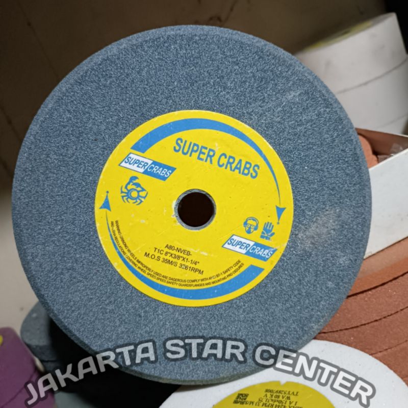 Batu Gerinda Duduk 8 inch Batu Gerinda Serong Asah Poles Batu Gerinda Super Crabs hijau 8 × 3/8 × 1-