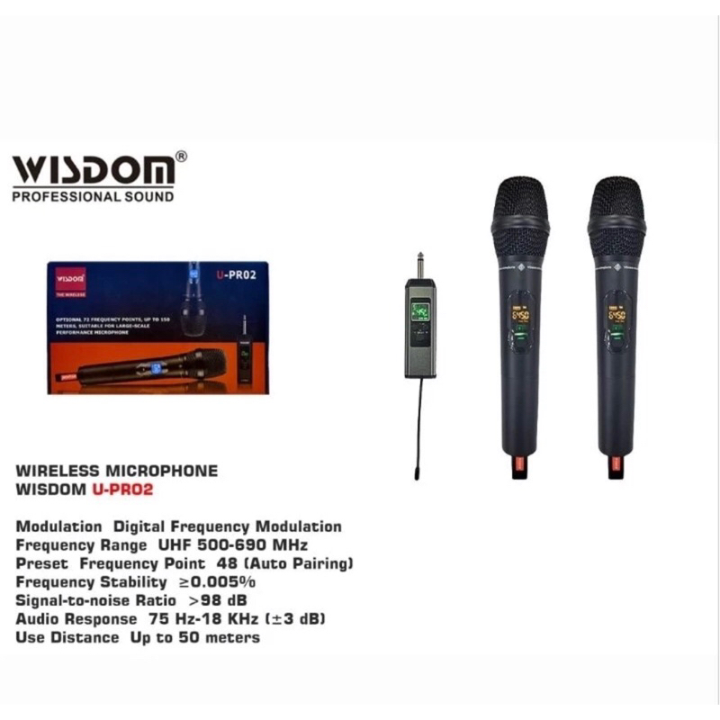 mic wireles wisdom u pro2 original garansi resmi