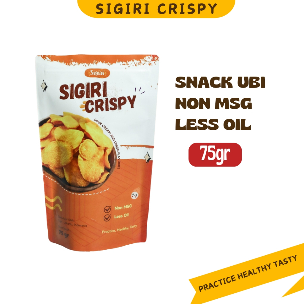 SIGIRI - Sigiri Crispy Sour Cream and Onion Flavour | Keripik Ubi | Non MSG & Less Oil | Snack Sehat