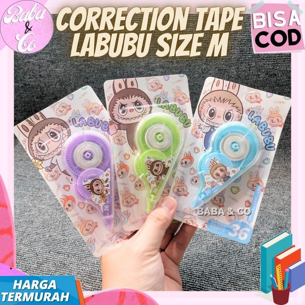

CORRECTION TAPE LABUBU SIZE M TIP EX KERING LABUBU LUCU UNIK CORECTION TAPE LABUBU