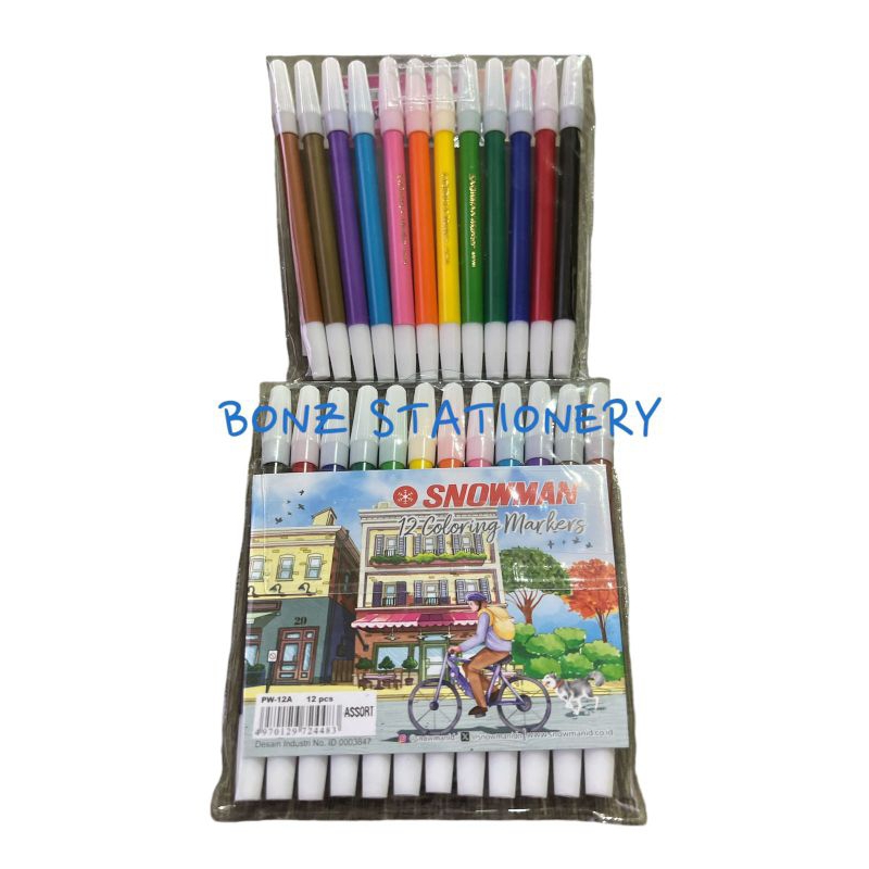

spidol Snowman 12 warna