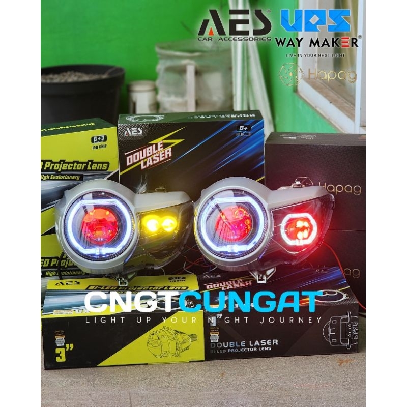 Lampu Reflektor Depan Biled Daymaker Minilaser Tiger Pece Tirev Pece