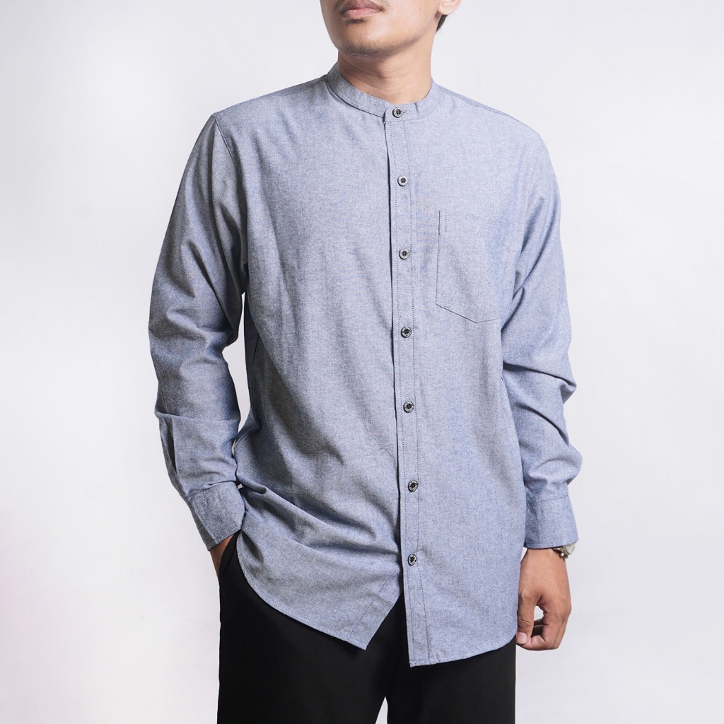 KDL - Kemeja Koko Long Sleeve - Biru Denim