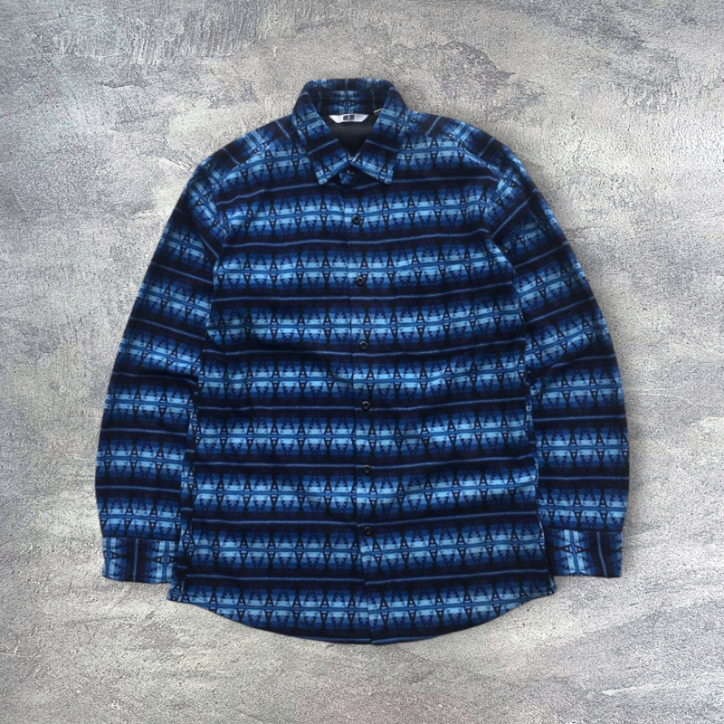 Kemeja Uniqlo Navajo Biru Vintage Rare