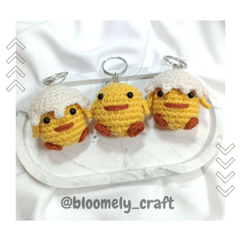 Chicken Amigurumi Keychain | Ganci Ayam | Aksesoris Tas | Ganci Lucu | Ganci Rajut Murah | Ganci Raj