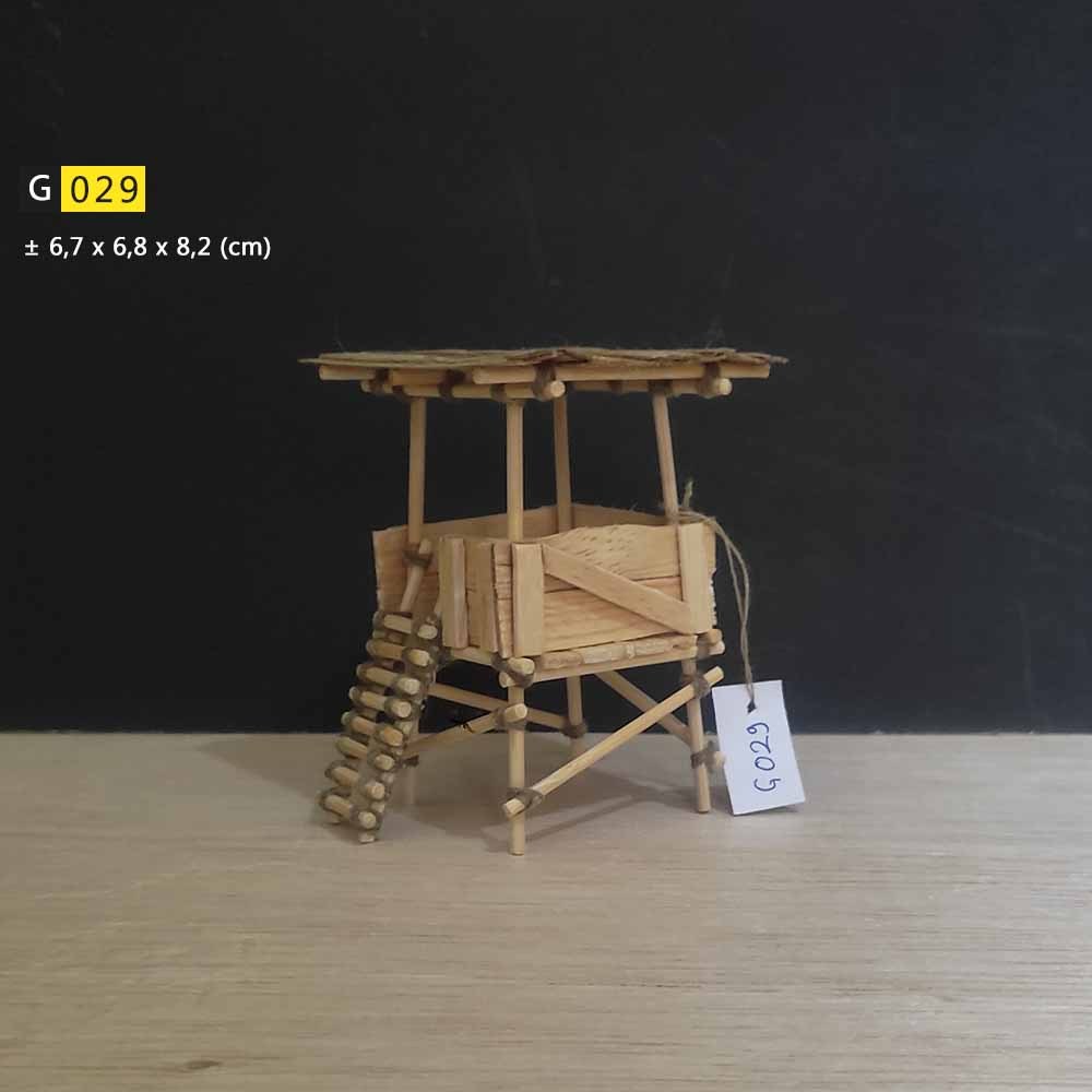 [ G029 ] Mniatur Menara Pandang  / saung / gubuk / rumah kayu bambu untuk aksesoris diorama / akuari