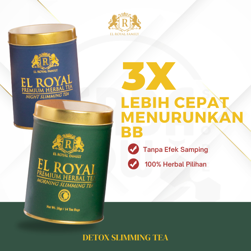 

El Royal Premium Herbal Tea - Teh Diet Siang & Malam untuk Berat Badan Ideal | Teh Pelangsing