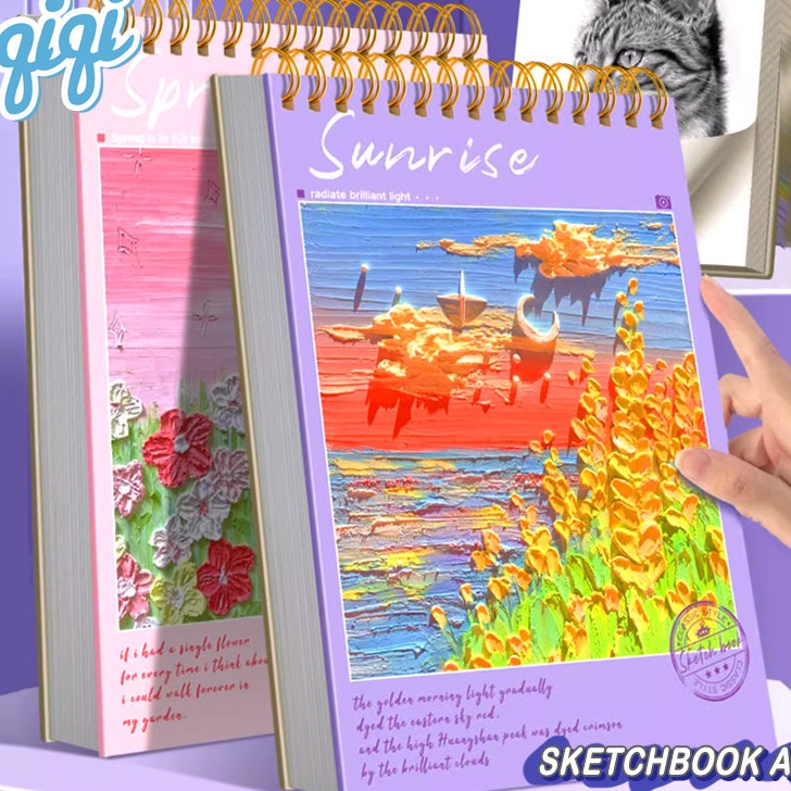 

Buku Gambar A4 Sketchbook Buku Aesthetic Buku Gambar Sketsa Tebal Vertikal Jilid Spiral 6 Lembar12 Halaman Qiqi Treasure