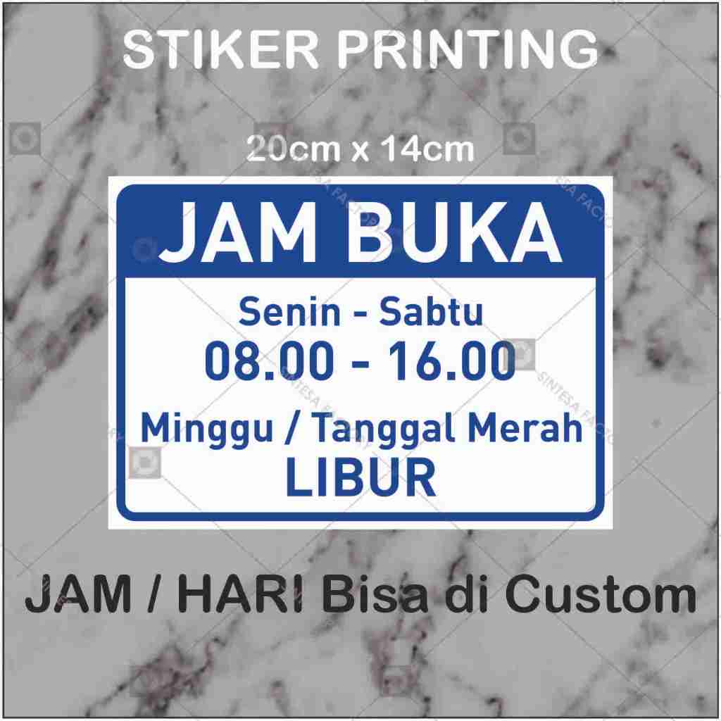 

Stiker Jam Buka Custom Toko Warung Ruko Puskesmas Klinik Dokter dll