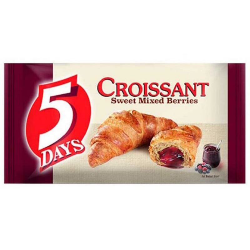 

5Days Roti Croissant isi Chocolate /Fla Keju /Mixed Berry /Srikaya Pandan