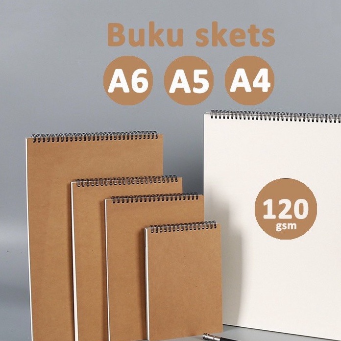 

Sketch Book Buku Menggambar A6 A5 A4 High Quality 12 GSM Buku Gambar