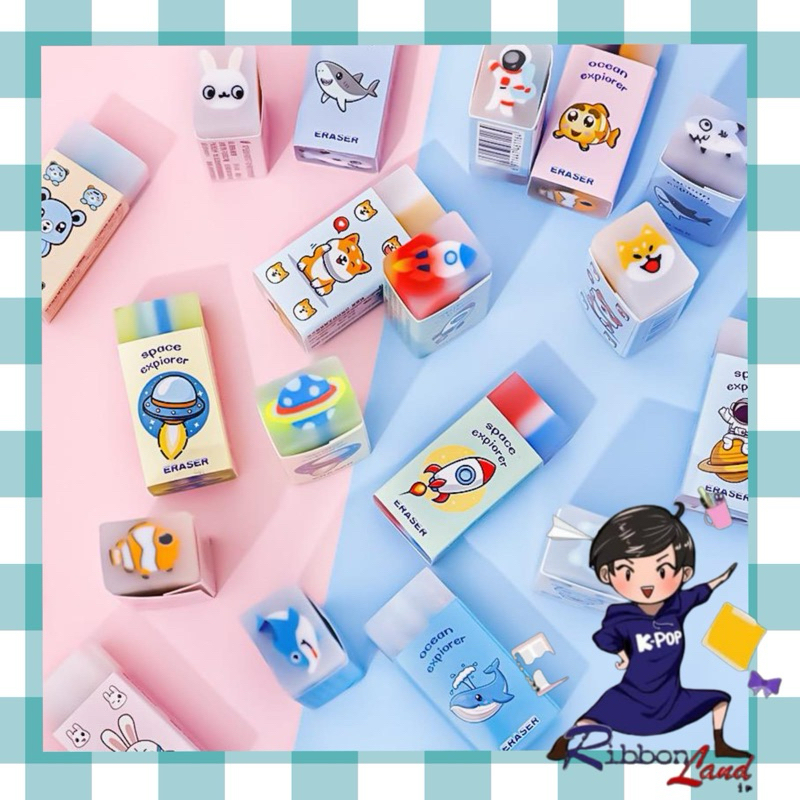 

(3 pcs) Penghapus Pensil Lucu Murah Bermotif