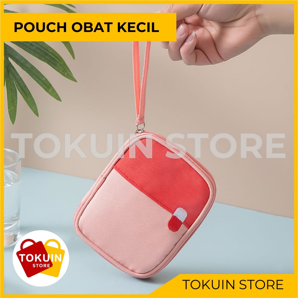 Tas Pouch Obat Travel Pouch Mini Dompet Tempat Penyimpanan Obat P3K Medicine Bag
