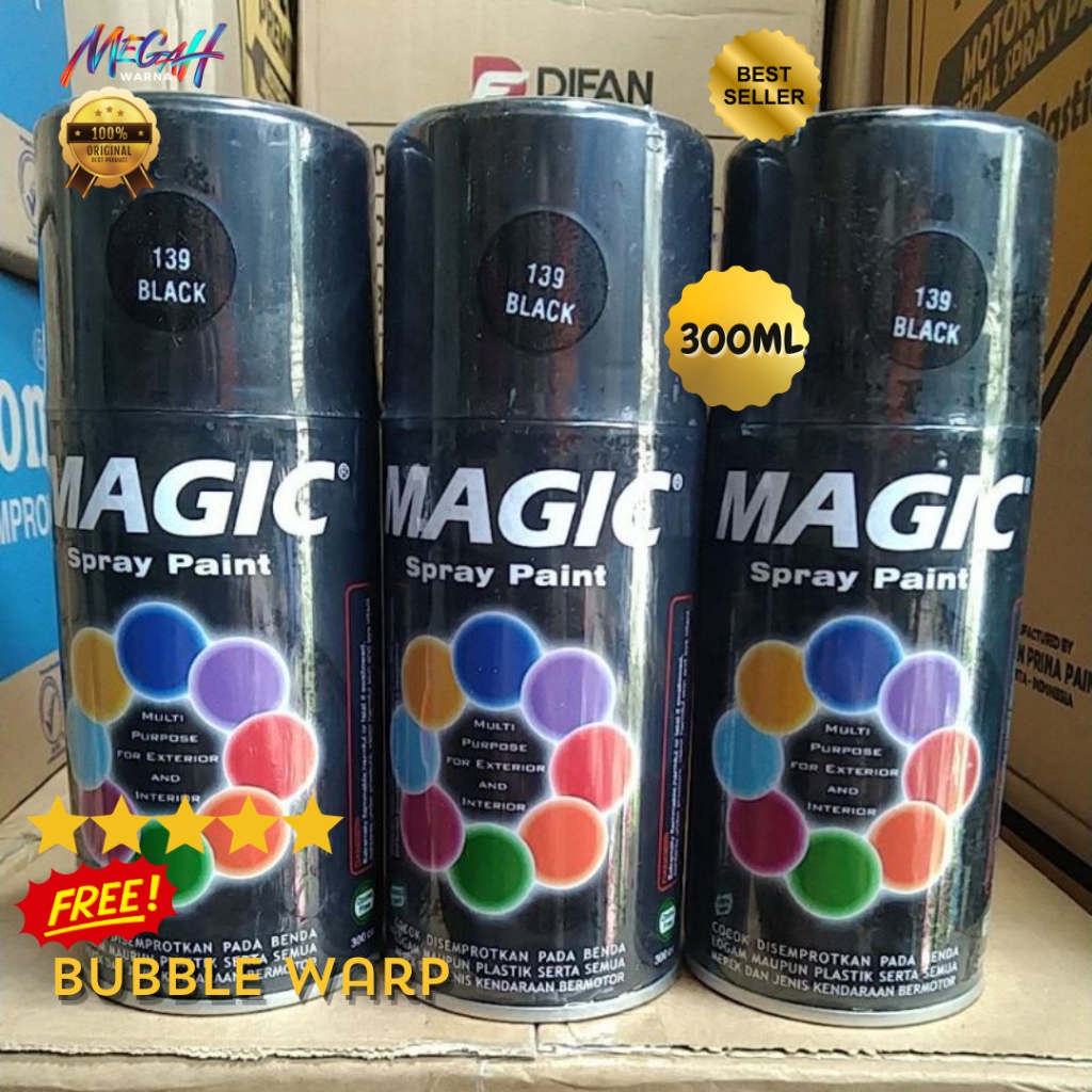 Pilok Cat Semprot Hitam Kilap Black Doff Dop Black Metalik Epoxy Klir Magic Diton Pilox 3ML