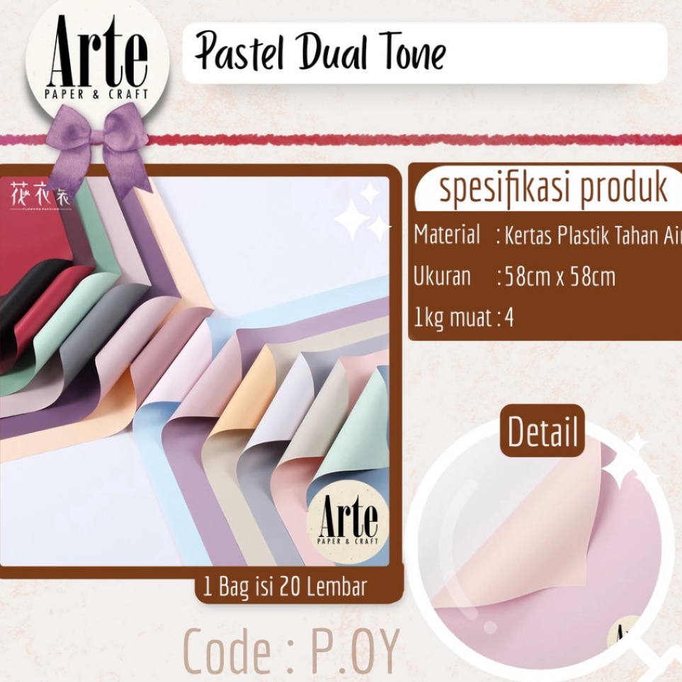 

2 Lembar Buket Wrap Pastel Dual Tone Cellophane Dekorasi Decor Kes Buket Korea Bunga Flower Wrapping Paper Kado Arte Grosir Jaka POY