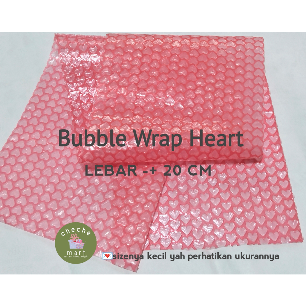 

cheche mart - BUBBLE WRAP HEART HATI LOVE - LEBAR 20CM