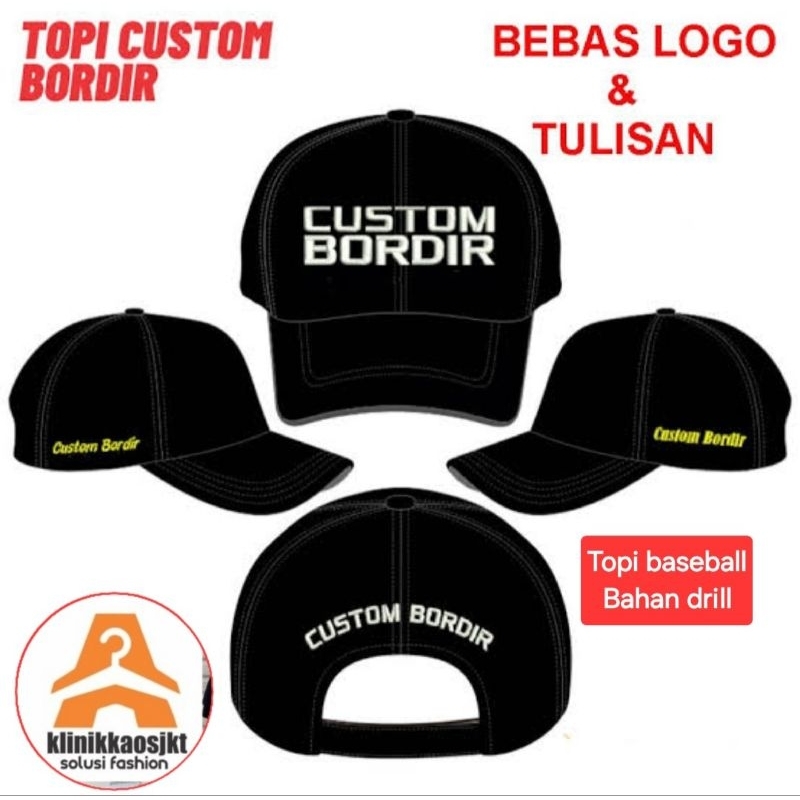 Topi Bordir Custom Gathering, Komunitas dan Perusahaan Bahan Drill - Topi Custom Bordir Banyak Pilih