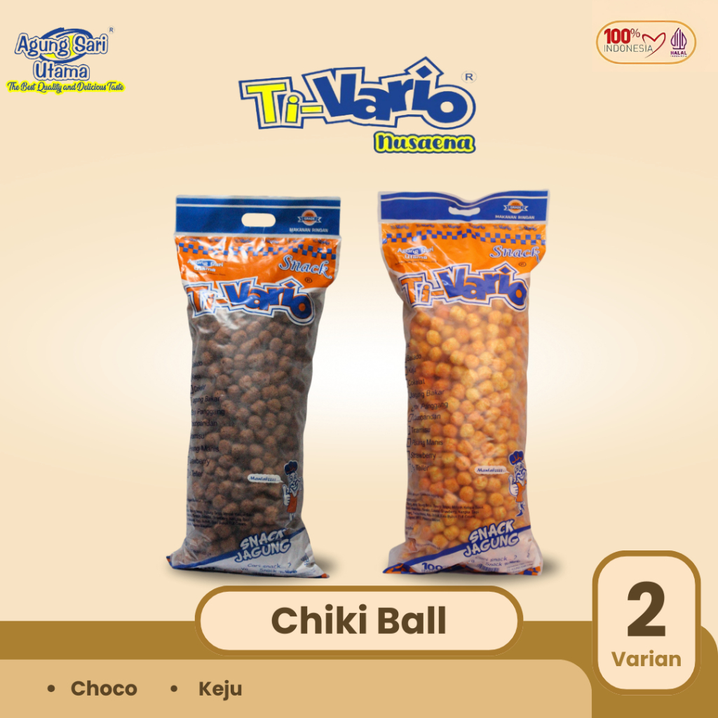 

TI-VARIO SNACK CIKI BALL 1KG - Coklat - Keju -Cemilan - Enak - Renyah - Viral