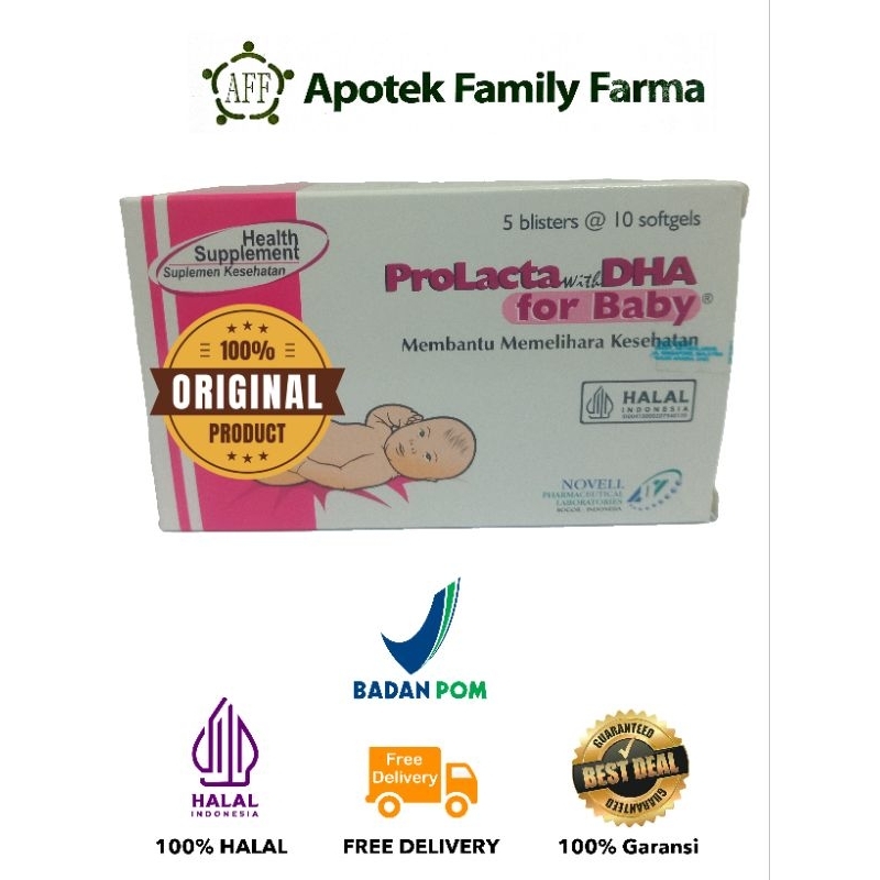 Prolacta DHA for baby 1 strip isi 10 kapsul / Prolacta DHA for baby 1 box isi 50 kapsul
