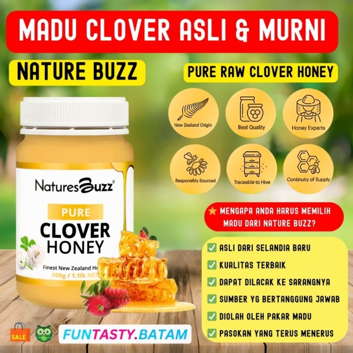 

CLOVER HONEY DARI NATURE BUZZ 500 GRAM ORIGINAL NEW ZEALAND