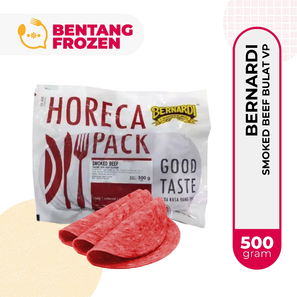 

Bernardi Smoked Beef Bulat Horeca Pack VP 500gr / Daging Sapi Asap / Smoke Beef