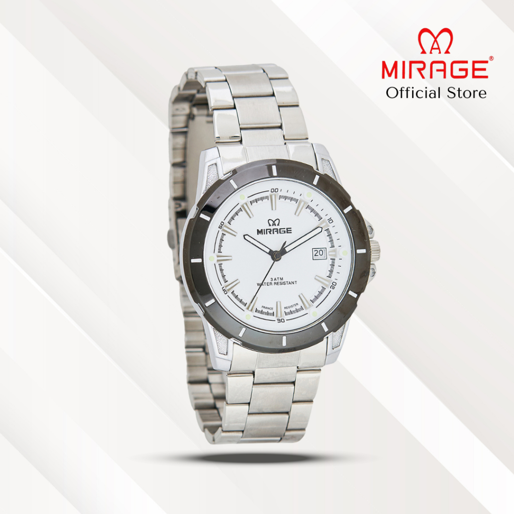 Mirage Jam Tangan Pria Analog 8713 M Silver Original Stainless
