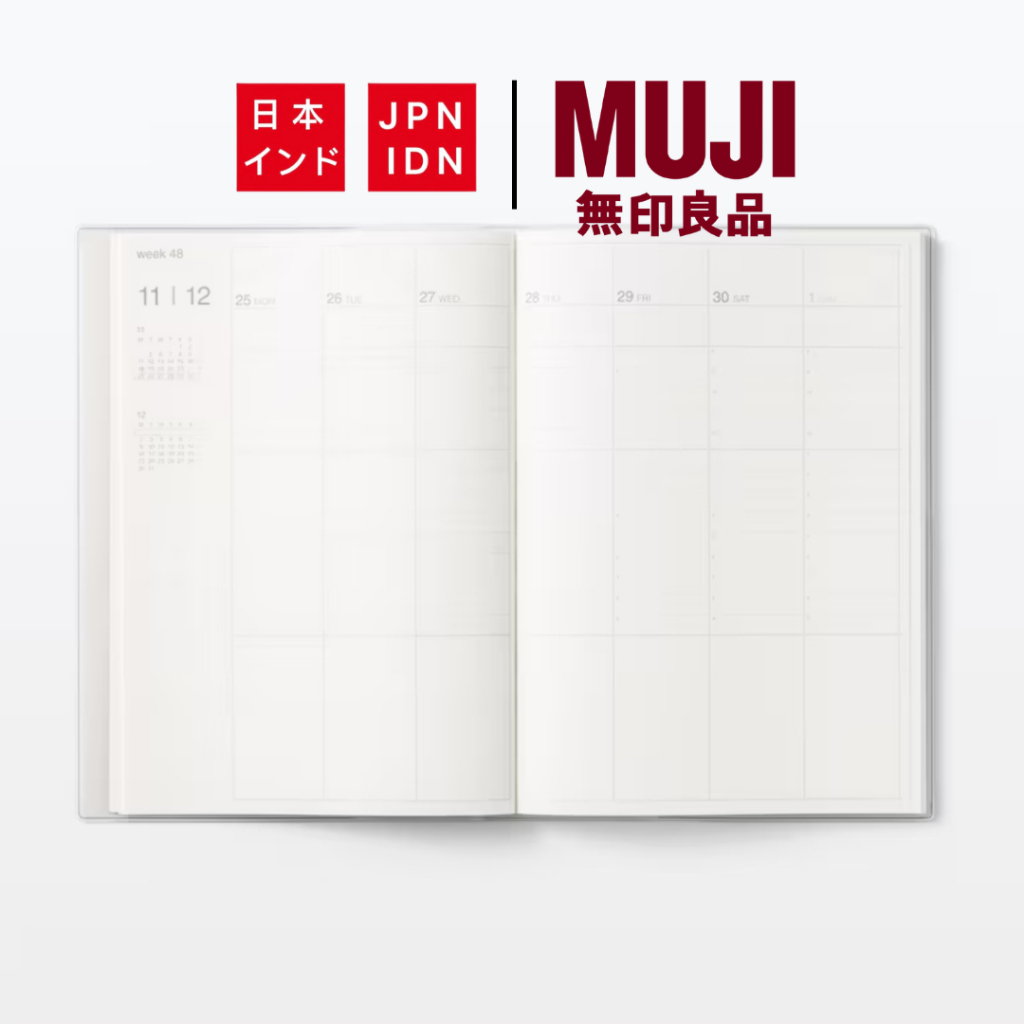 

[Pre Order] MUJI - Vertical planner starting on Monday, starting in August 2025-september 2026