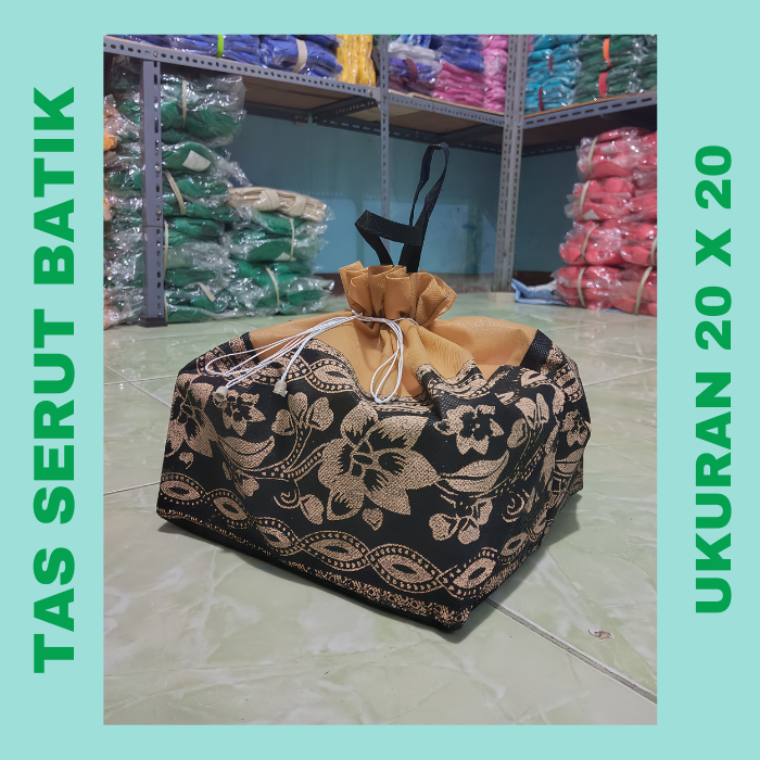 

Tas hajatan goodie bag serut batik uk 20 x 20 batik SMB