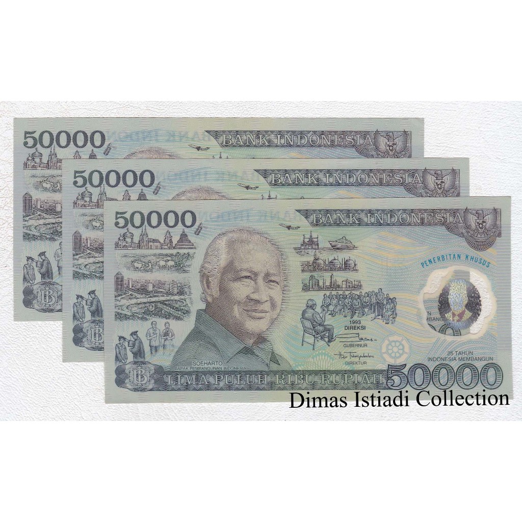 Uang Kuno 50000 Suharto 1993 Polimer