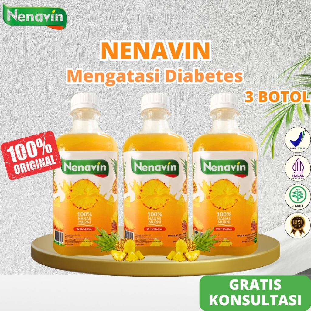 

Nenavin Cuka Nanas Mengatasi Diabetes Mengontrol Kadar Gula Darah Menjaga Kesehatan Kulit - 3 Botol