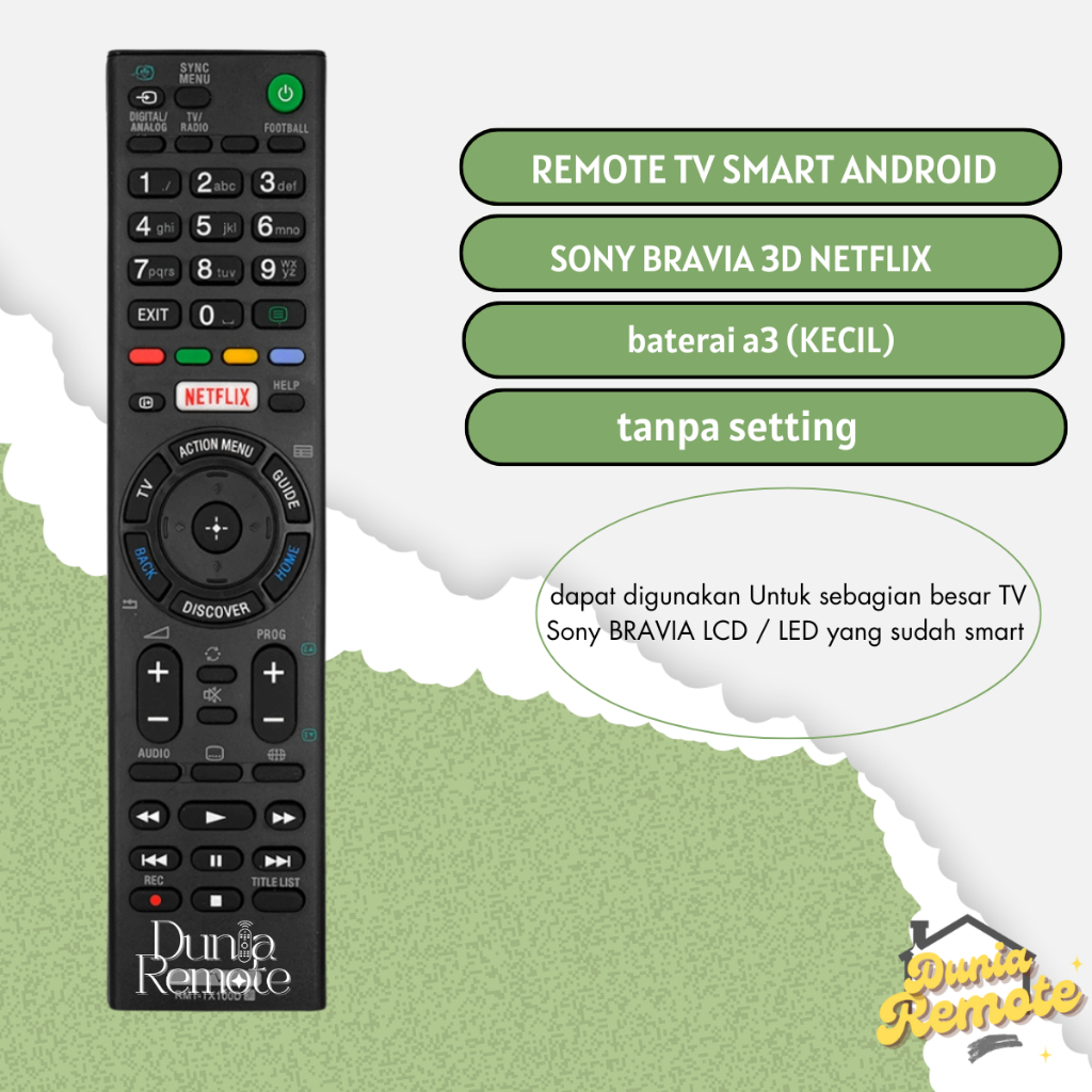 Langsung Connect Remote TV Sony Bravia 3 Smart TV  / Remot Smart TV Sony Bravia