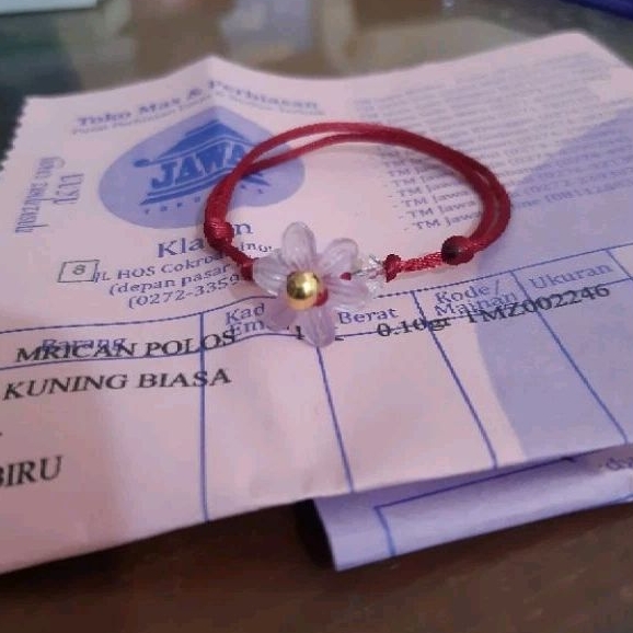 Gelang Tali Anak Variasi Bunga Emas 0,1gram Semar Jawa