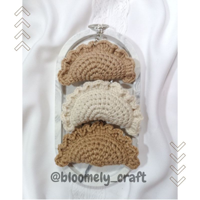 Dumpling Amigurumi Keychain | Ganci Rajut Dumpling | Aksesoris Tas | Ganci Rajut | Ganci Lucu | Ganc