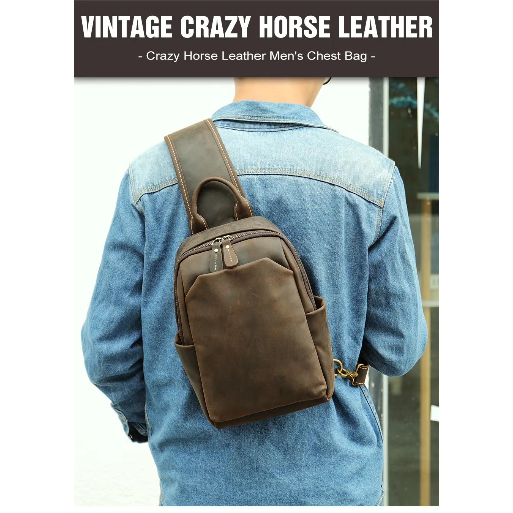 Tas Selempang Pria Kulit Asli - Tas Ransel Kecil Untuk Kerja Santai