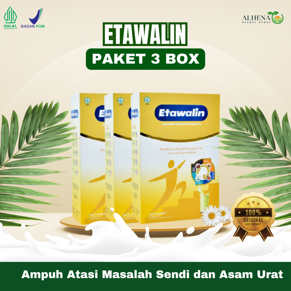 

Paket 3 BOX (Lebih Murah) Etawalin - Susu Kambing Etawa Premium Membantu Mengatasi Asam Urat, Tingkatkan Kesehatan Tulang Sendi, Nyeri Sendi, Osteoporosis Rematik Cocok Untuk Lansia 100% Original Alami Tanpa Efek Samping