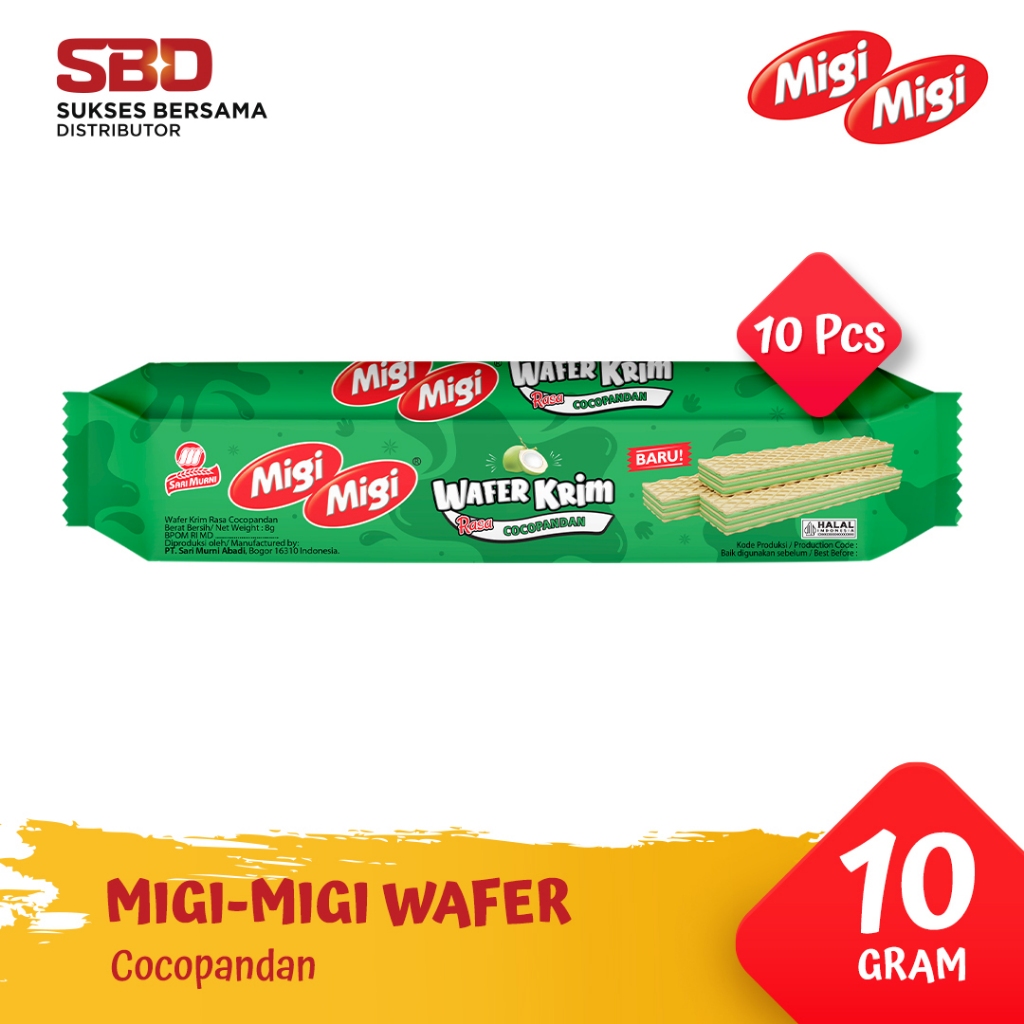 

Migi Migi Wafer Krim - Cocopandan [1 Pack @ 10 Pcs]