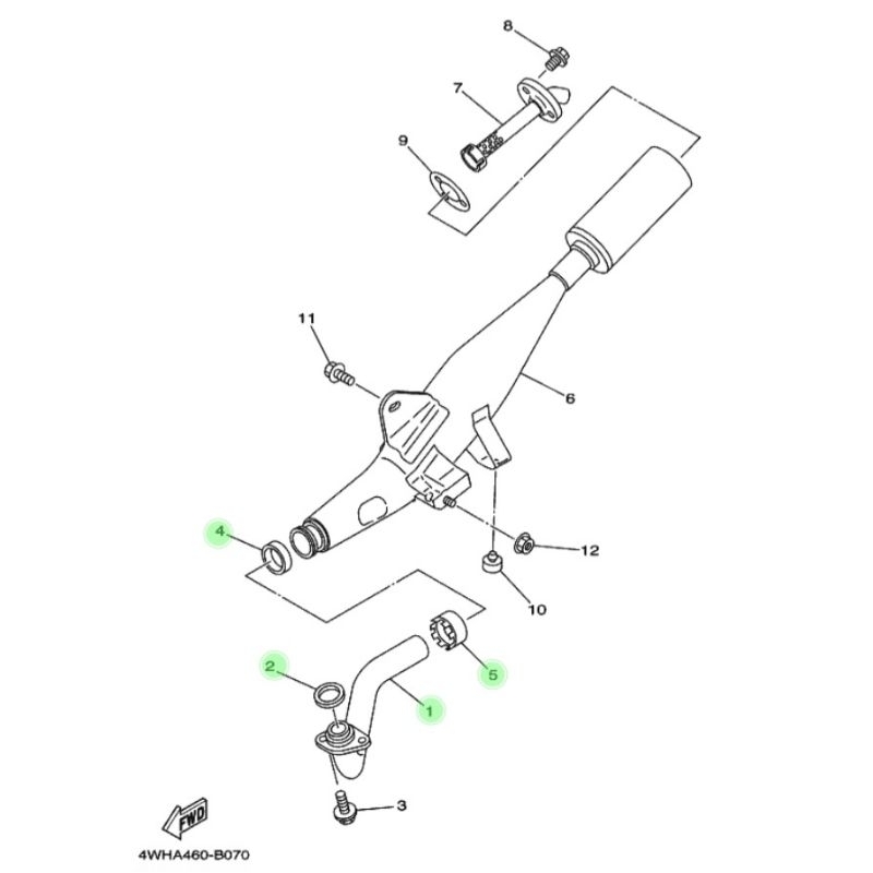 RB Leher Knalpot Set F1ZR FIZR FORCE1 Original Yamaha Genuine Part