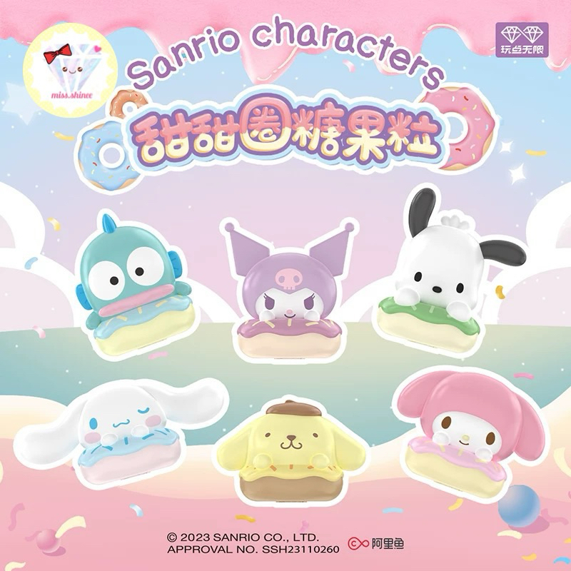 sanrio mini donut gacha blind box mini figure koleksi bb kacang beans doll
