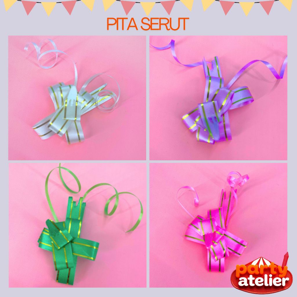 

pita tarik 12 mm per 100 pcs pita serut 20 cm pita instan